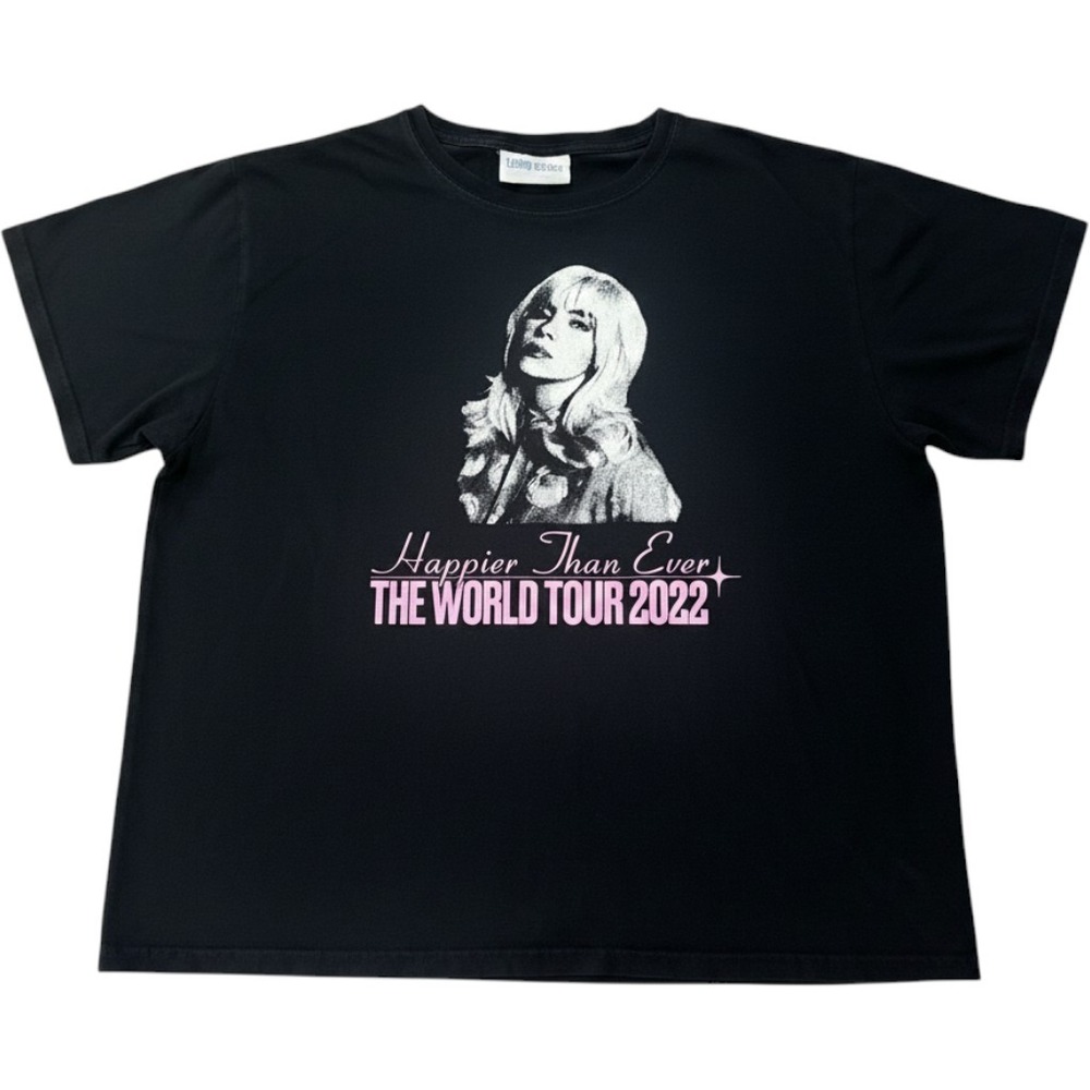 Billie Eilish Happier Than Ever World Tour 2022‎ Graphic T-Shirt Black XL